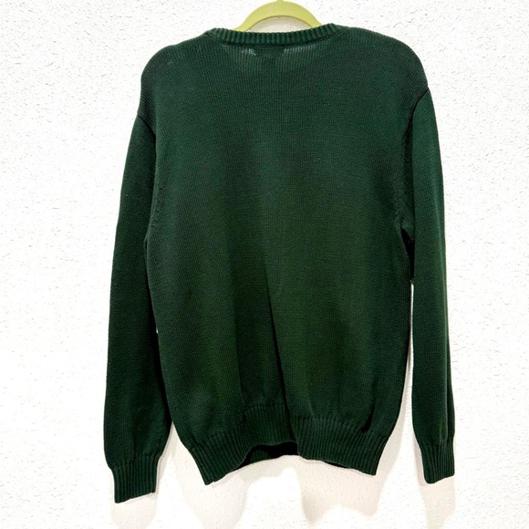 Dockers Dark Green Crewneck Sweater with Reindeer Pattern L - Picture 4 of 6